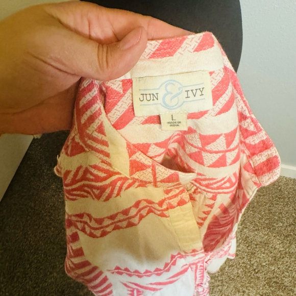 Francesca's June & Ivy Printed Tunic Blouse, Sz L - Picture 4 of 7